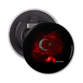 Turkey flag button flesopener (Voorkant)
