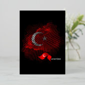 Turkey flag folie uitnodiging (Staand Voorkant)