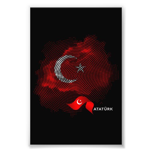 Turkey flag foto afdruk (Voorkant)