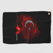 Turkey flag golfhanddoek (Horizontaal)