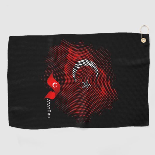 Turkey flag golfhanddoek (Horizontaal)