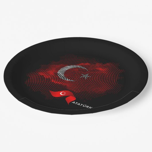 Turkey flag papieren bordje (Gekanteld)