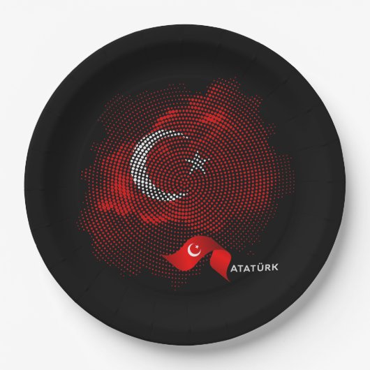 Turkey flag papieren bordje (Voorkant)
