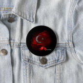 Turkey flag ronde button 7,6 cm (In situ)