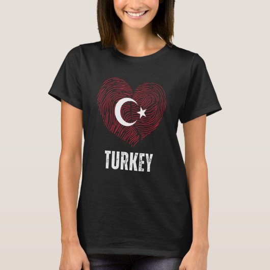 Turkey Flag Turkish Flag Turkey DNA Turkey Heart T-shirt (Voorkant)
