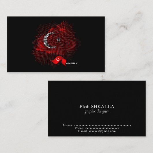 Turkey flag visitekaartje (Voorkant / Achterkant)