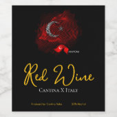 Turkey flag wijn etiket (Enkel label)