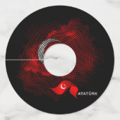 Turkey flag wijnglaslabel (Voorkant)