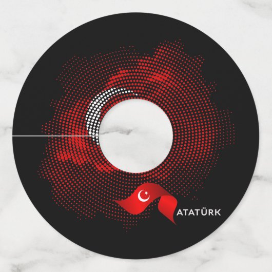 Turkey flag wijnglaslabel (Voorkant)