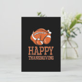 Turkey Football Happy Thanksgiving Funny Vintage F Kaart (Staand voorkant)