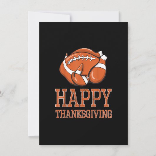 Turkey Football Happy Thanksgiving Funny Vintage F Kaart (Voorkant)
