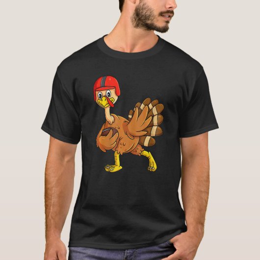Turkey Football Player Trophy Award PoseThanksgivi T-shirt (Voorkant)