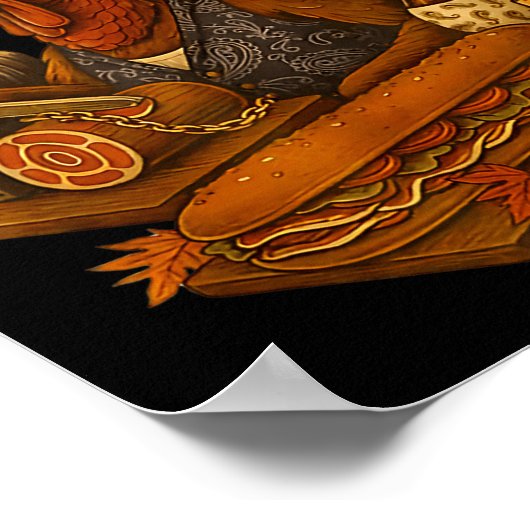 Turkey Gabagool Gobbol Funny Italian Food  Poster (Hoek)