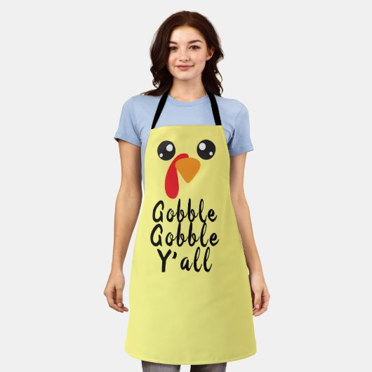 Turkey Gobble Yall - Bakker Chef Vakantiepret Schort (Gedragen)