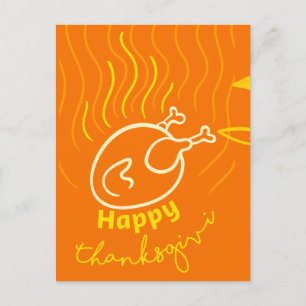 Turkey Grilled Card Happy Thanksgiving Feestdagenkaart