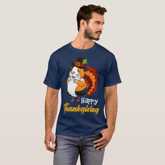 Turkey Guinea Pig Happy Thanksgiving Gift Guinea T-shirt (Voorkant volledig)