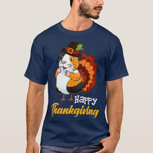 Turkey Guinea Pig Happy Thanksgiving Gift Guinea T-shirt (Voorkant)