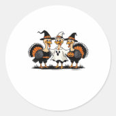 Turkey Halloween Boo, Thanksgiving Turkey, Spooky  Ronde Sticker (Voorkant)