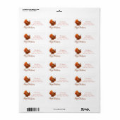 Turkey Happy Thanksgiving Personalized Address Etiket (Full Sheet)