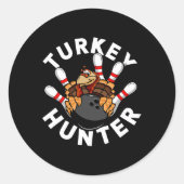 Turkey Hunter Bowling Ronde Sticker (Voorkant)