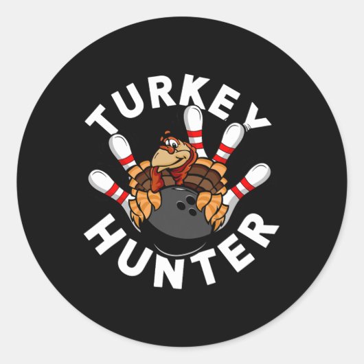 Turkey Hunter Bowling Ronde Sticker (Voorkant)