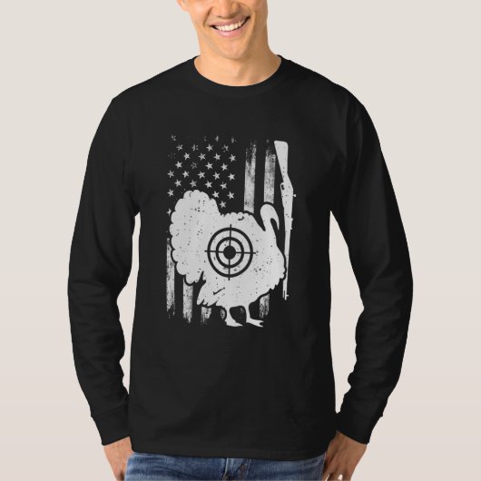 Turkey Hunting Patriotic American Flag Turkey Hunt T-shirt (Voorkant)
