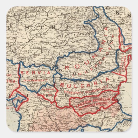 Turkey in Europa 10 Vierkante Sticker (Voorkant)