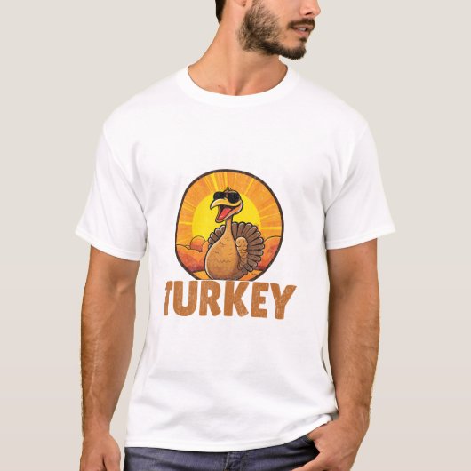 Turkey In Town Funny T-shirt (Voorkant)