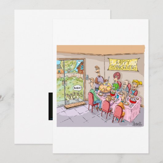 TURKEY KINDER Funny Thanksgiving Feestdagenkaart (Voorkant / Achterkant)