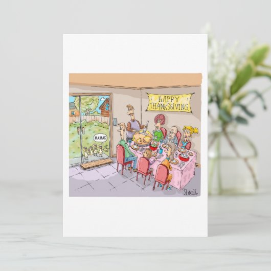 TURKEY KINDER Funny Thanksgiving Feestdagenkaart (Staand voorkant)