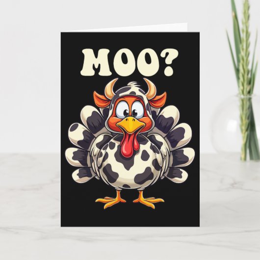 Turkey Moo Funny Thanksgiving Men Women Kids  Kaart (Voorkant)