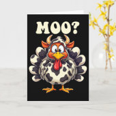 Turkey Moo Funny Thanksgiving Men Women Kids  Kaart (Gele Bloem)