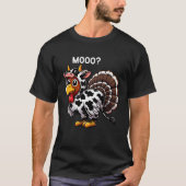 Turkey Moo Funny Thanksgiving T-shirt (Voorkant)