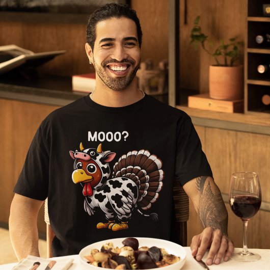 Turkey Moo Funny Thanksgiving T-shirt