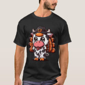Turkey Moo Funny Thanksgiving T-shirt (Voorkant)