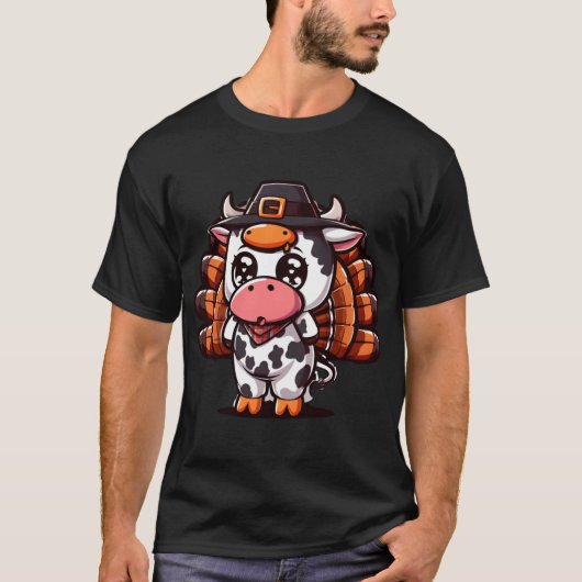 Turkey Moo Funny Thanksgiving T-shirt (Voorkant)