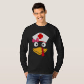 Turkey Nurse Thanksgiving Scrub Nursing Turkey Fac T-shirt (Voorkant volledig)