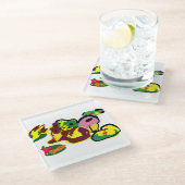 Turkey paint  glazen onderzetter (Schuin)