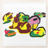 Turkey paint  glazen onderzetter (Voorkant)