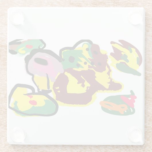 Turkey paint  glazen onderzetter (Achterkant)