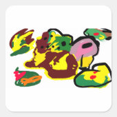 Turkey paint  vierkante sticker (Voorkant)