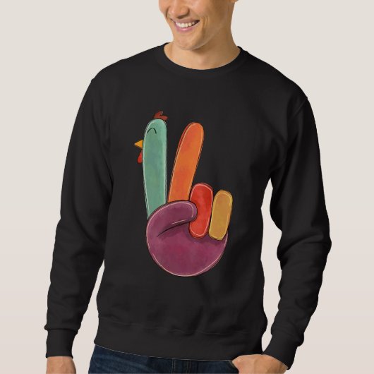 Turkey Peace Sign Thanksgiving Trui (Voorkant)