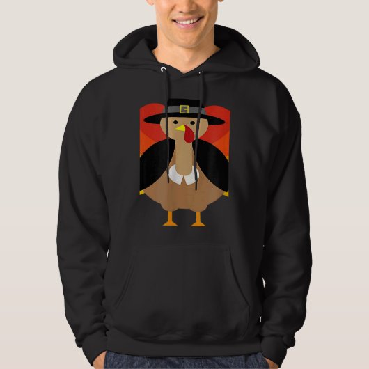 Turkey Pilgrim Cute Thanksgiving Essential Hoodie (Voorkant)
