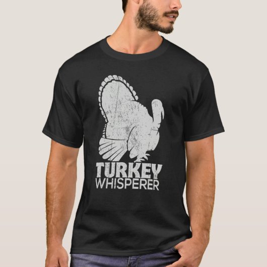 Turkey Pilgrim Farmer Animal Hunting Distressed T-shirt (Voorkant)