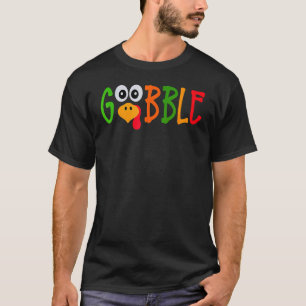 Turkey Pilgrim Gobble Boys Girls Toddler Thanksgiv T-shirt