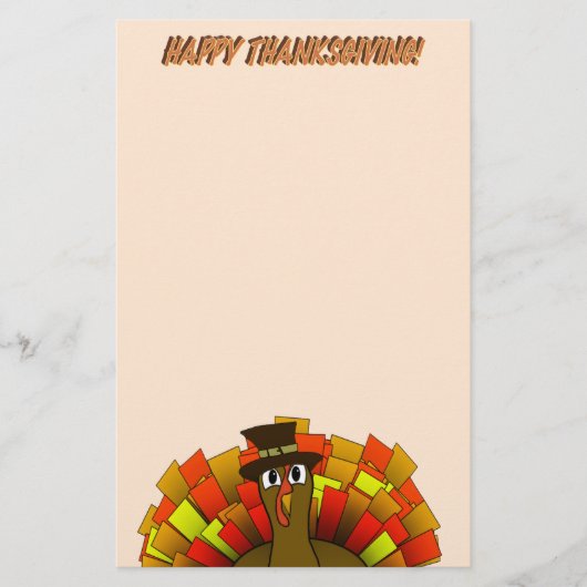 Turkey Pilgrim Thanksgiving  Briefpapier (Voorkant)