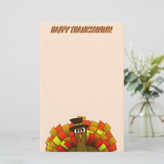 Turkey Pilgrim Thanksgiving  Briefpapier (Staand voorkant)