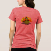  Turkey Pilgrim Thanksgiving Tri-Blend Shirt (Achterkant)