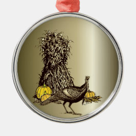Turkey Pumpkin Metalen Ornament