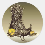 Turkey Pumpkin Ronde Sticker (Voorkant)
